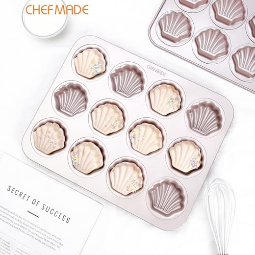 Madeleine Mold Cake Pan (09 - Gold Scallop 12 Cups)