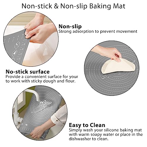 Silicone Baking Mat 24" x 16" Extra Thick Non