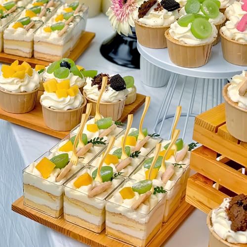 Disposable Plastic Mini Forks 300 Pieces 4 Inches (Gold / Mini Forks)