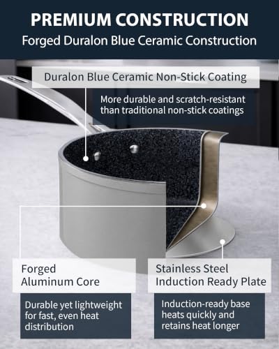 12pc Forged Lightweight Cookware Set (Metallic Tinsel Silver (G10))