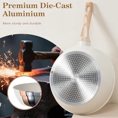 Pots and Pans Set Non Stick (White / 12 Pieces)
