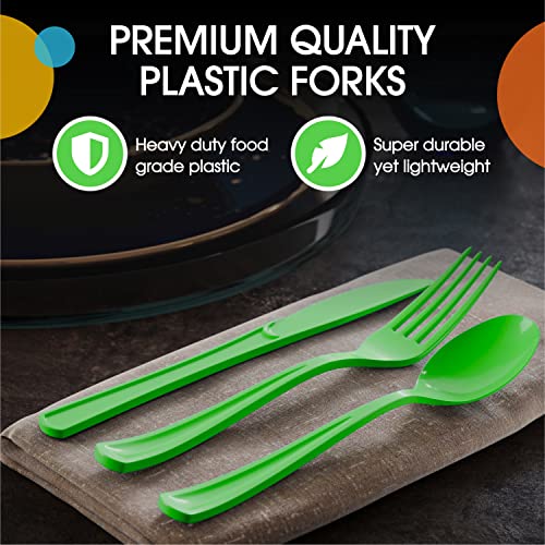 Party Solids Plastic Spoons (Lime Green / Spoons)