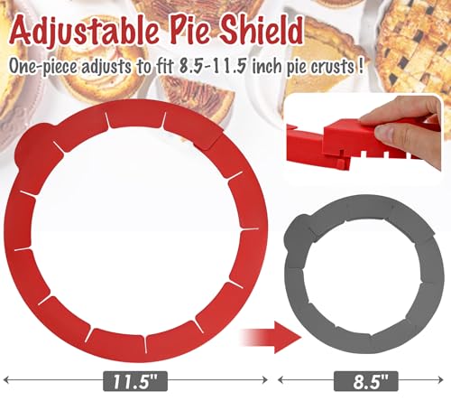 Pie Crust Protector Shield Adjustable Pie Crust Shield Fits 11.5