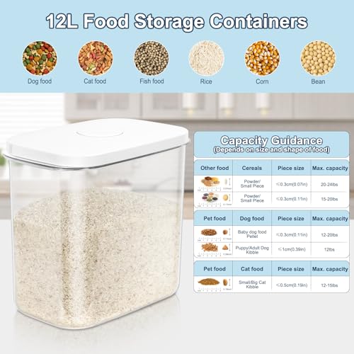 Airtight Rice Storage Container (White / 12L-1pack)