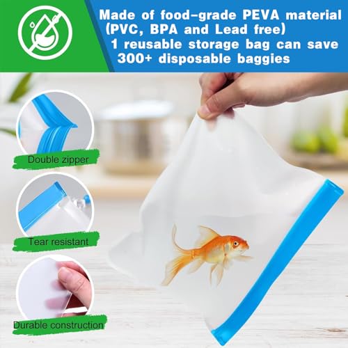 10 Pack Reusable Silicone Bags Dishwasher Safe (10 Pack Reusable Ziplock Bags)