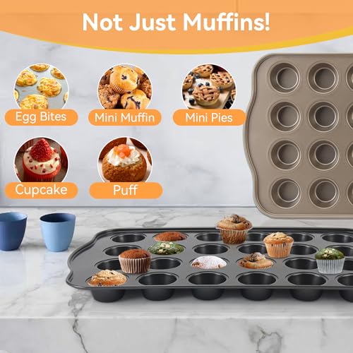 Cupcake Pan Nonstick 2 Pack (Gray / Mini)