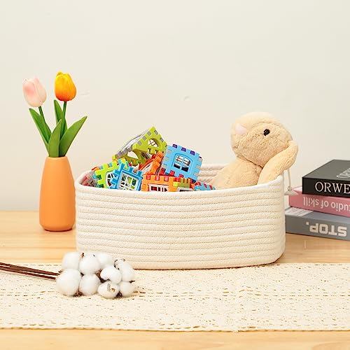 Small Storage Baskets for Organizing (4pcs-L11.5xW7.5xH4.7" / Off White)