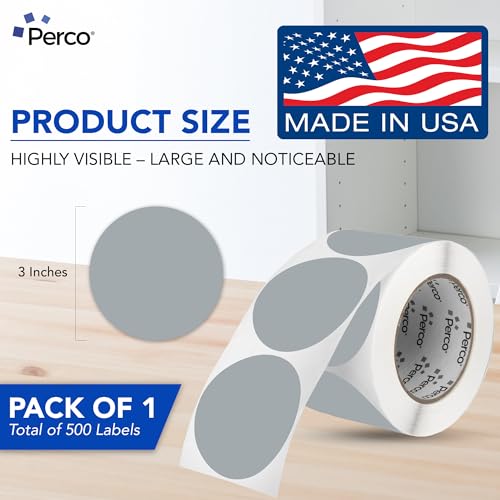 Grey Round Circle Dot Sticker 3 (Grey / 3 Inch)
