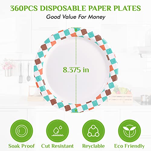 360 pack Paper Plates 8.375 Inch (6-8.375in-360pack)