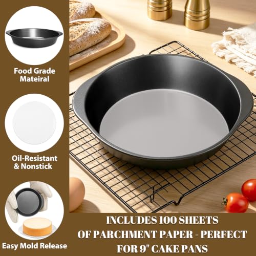 9 Inch Cake Pan Set (3PCS Black 9 inch Cake Pan)