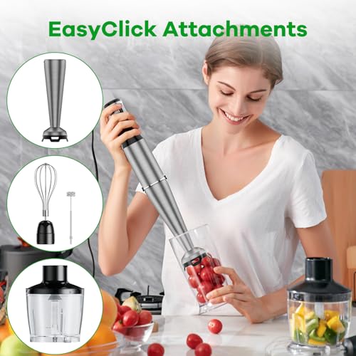 Immersion Blender Handheld Corded (Black / 5 in 1)