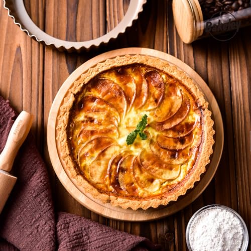 8-Inch Non-Stick Round Tart Pan with Removable Loose Bottom, Quiche Pan for Oven Baking (Champagne Gold) (8" Round (Champagne Gold))