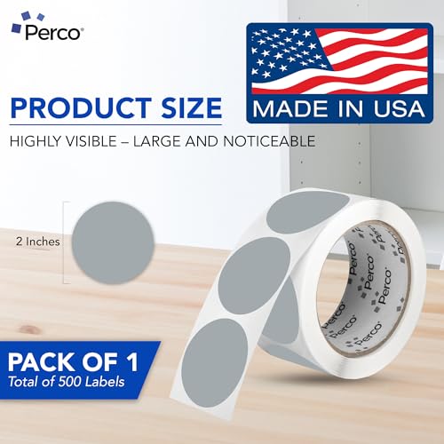 Grey Round Circle Dot Sticker 2 (Grey / 2 Inch)