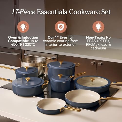 Essentials Complete Cookware Set (Blue Salt / 17 piece)