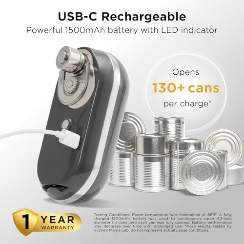 Mini Plus Rechargeable Electric Can Opener (Metal Gray)
