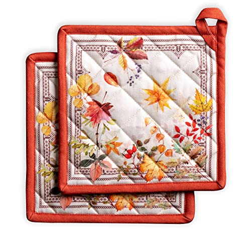 Pot Holders 100% Cotton Potholders (056 - Amarante / 8" x 8" (Pot Holder Pack of 2))