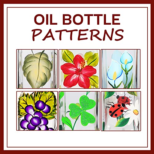 17oz Hand Painted Glass Olive Oil Bottle (Daisy)