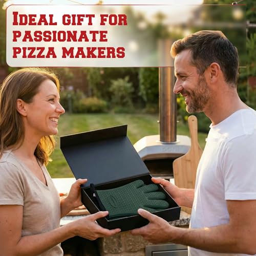 XL Silicone Pizza Oven Gloves Heat Resistant Oven Mitts (Timber Green / X-Large)