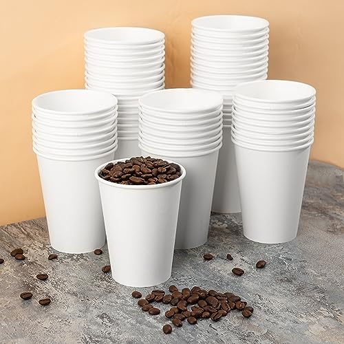 1000 Pack 12 oz Disposable Paper Coffee Cups (White / 12 oz)
