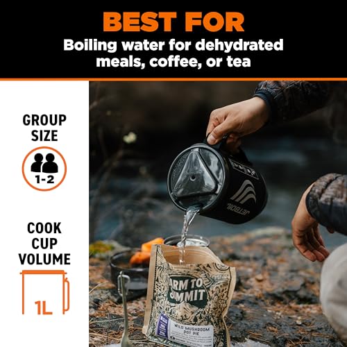 Flash 1.0L Portable Fast Boil Stove for Camping and Backpacking with 1 (Carbon / 1 Liter)