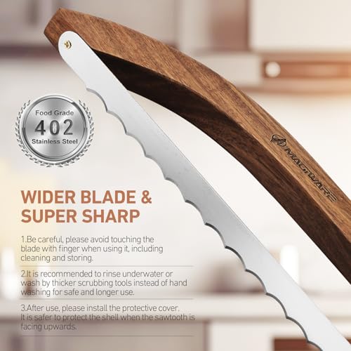 Bread Slicer Knife for Homemade Bread (Acacia wood)