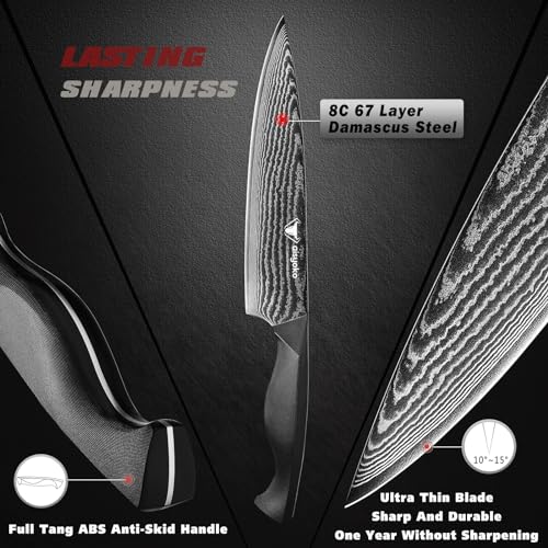 8C Damascus Knife Set (3-Piece Knife Set (Multiple Sizes))