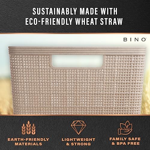 Woven Plastic Basket (Natural Grey / 3PK- L)