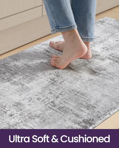Kitchen Floor Mats Cushioned Anti Fatigue Runner (Dark Grey / 86"L x 23"W x 0.4"Th)