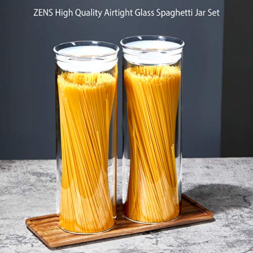 Glass Spaghetti Storage Container (Clear / 9.1-65.5oz 2Pack)