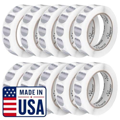 Metallic Silver Perforated Round Circle Dot Sticker 1 (Metallic Silver / 1 Inch)