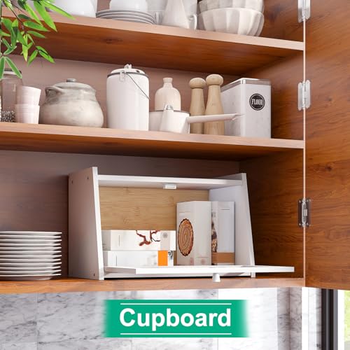Bread Box for Kitchen Counter (White / Medium-1_Tier)