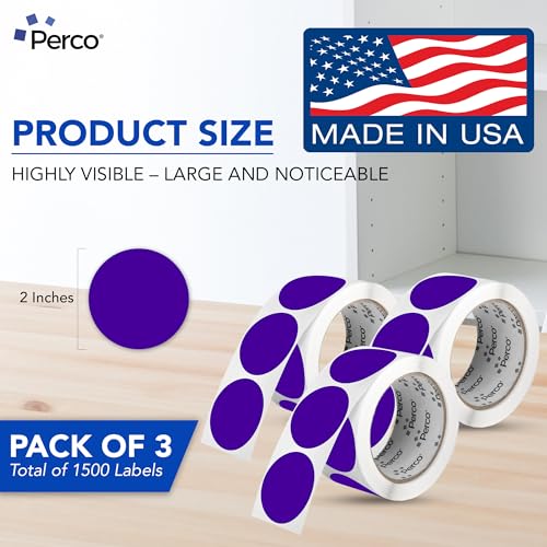 Purple Perforated Round Circle Dot Sticker 2 (Purple / 2 Inch)