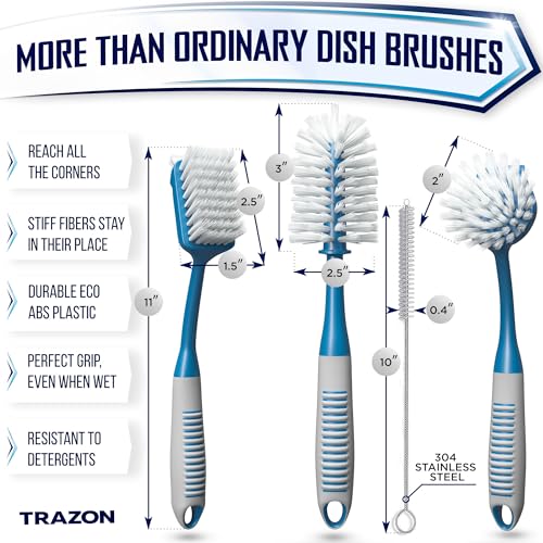Dish Brush Set of 4 (Blue)