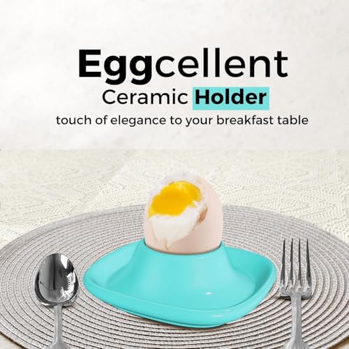 Soft Boiled Egg Cups (4 Pack / Square Style, Blue)