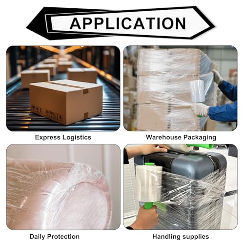 Clear Stretch Wrap Film 5" x 1000ft Roll with Handle