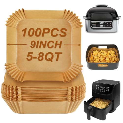 Disposable Square Air Fryer Liners for 5 to 8Qt Airfryer (100 Count)
