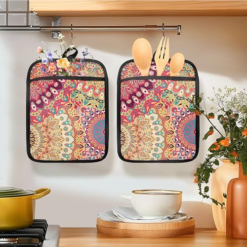Colorful Abstract Mandala Floral Pot Holders for Kitchen (Haodh-13)