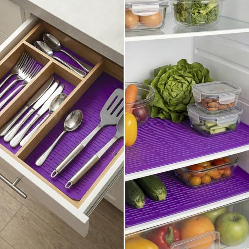 Silicone Dish Drying Mat for Multiple Usage (Purple / 18"L x 16"W)