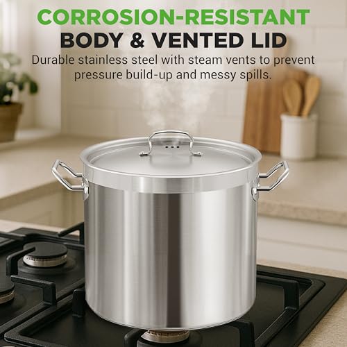 Stainless Steel Cookware Stockpot (Stainless Steel / 30 Quarts)