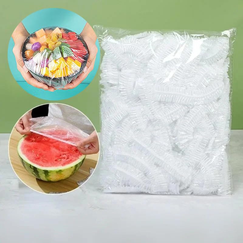 300PCS Elastic Food Covers Fresh Keeping Bags Disposable Stretchable Bowl Covers Universal Kitchen Wrap Seal Bags for Food Storage Bread Proofing and Outdoor Picnics (300 Count)