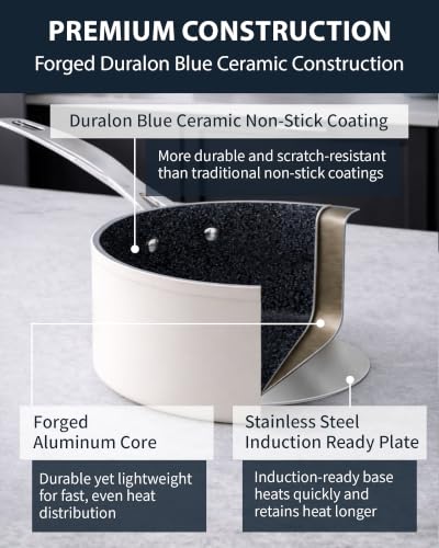 12pc Forged Lightweight Cookware Set (Vanilla Cream (G10))