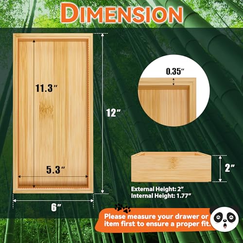 Bamboo Kitchen Drawer Organizer (12 x 6 x 2 Inch / Yellow)
