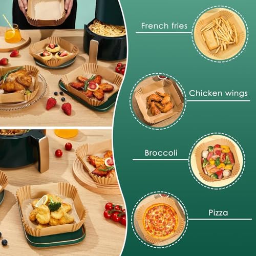 Square 150PCS 4.7 Inch Air Fryer Liners Disposable for 1 (4.7 inch Square)