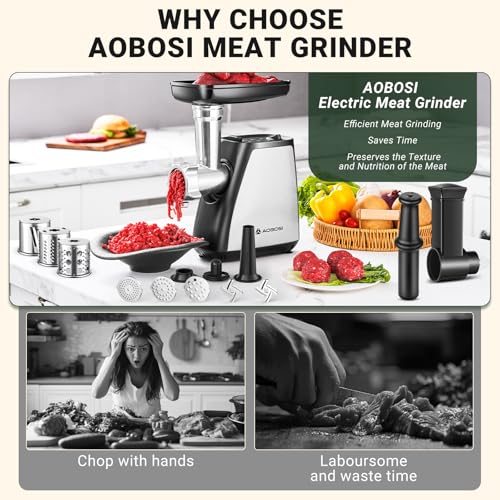 Meat Grinder Electric (Silver+Black)