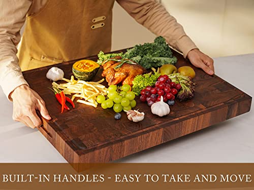 Extra Large Walnut Wood End Grain Cutting Board 24x18x2" Cut Block (End Grain / 24"L x 18"W)