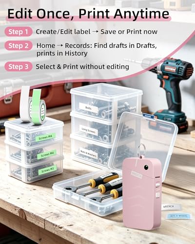 Label Maker S001 Portable Bluetooth Label Maker Machine with Tape