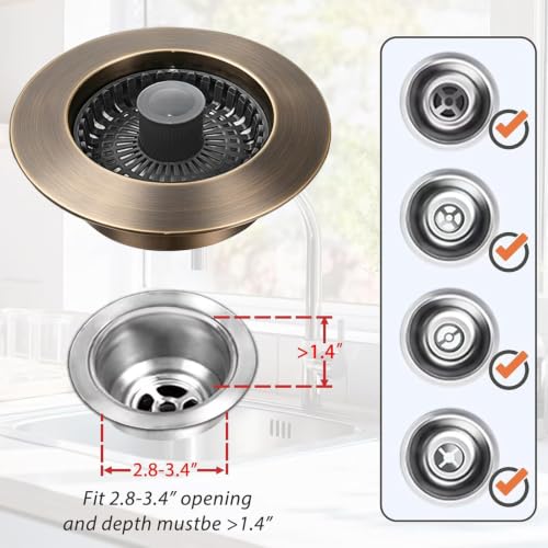 Kitchen Sink Drain Strainer (Oil Rubbed Bronze)