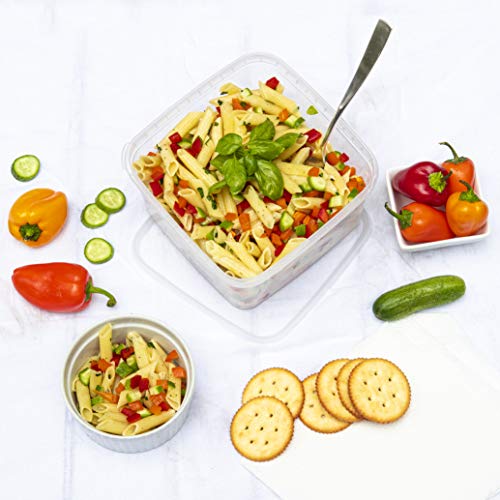 32 oz 20 Pack Square Clear Deli Containers with Lids Disposable BPA Free Square Plastic Food Storage Containers with Lids Airtight for Meal Prep Take Out Kitchen (32 oz)