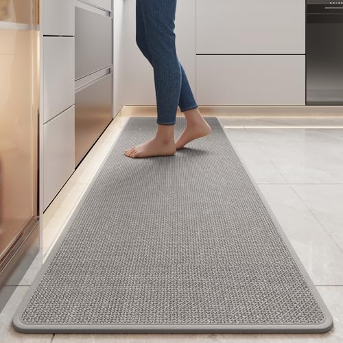 Long Kitchen Runner Rugs Kitchen Mat Non Slip Washable Gray 17"x59"