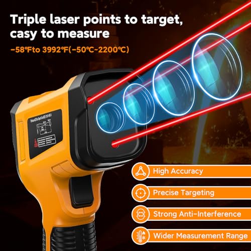 Infrared Thermometer Temperature Gun 3992°F 50 (-58°F to 3992°F)